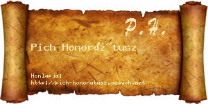 Pich Honorátusz névjegykártya